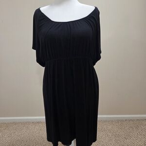 Lane Bryant Black Midi OFF the SHOULDER Dress